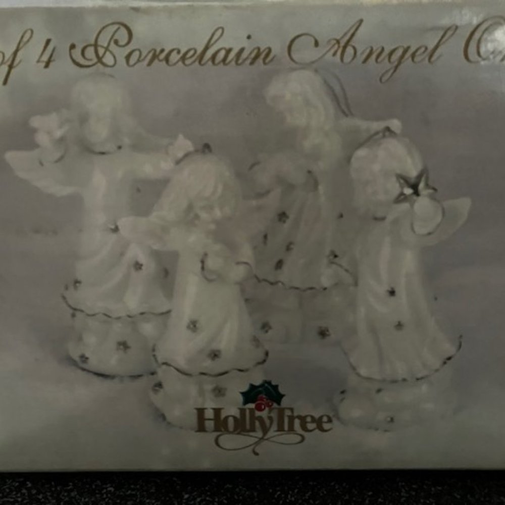 New in Box Holly Tree Porcelain Angels